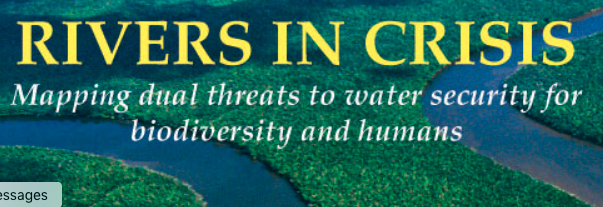 Rivers in Crisis logo - text: Mapping dual threats to water security for biodiversity and humans
