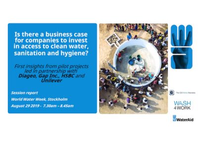 Strengthening the Business Case for WASH Breakfast Session Summary