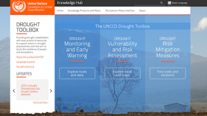 the UNCCD Drought Toolbox Home Page Screenshot
