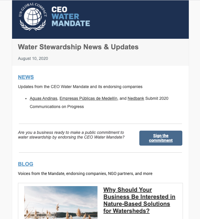 Newsletter - CEO Water Mandate
